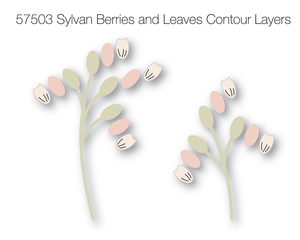 Sylvan Berries and Leaves Contour Layers - Craft Die