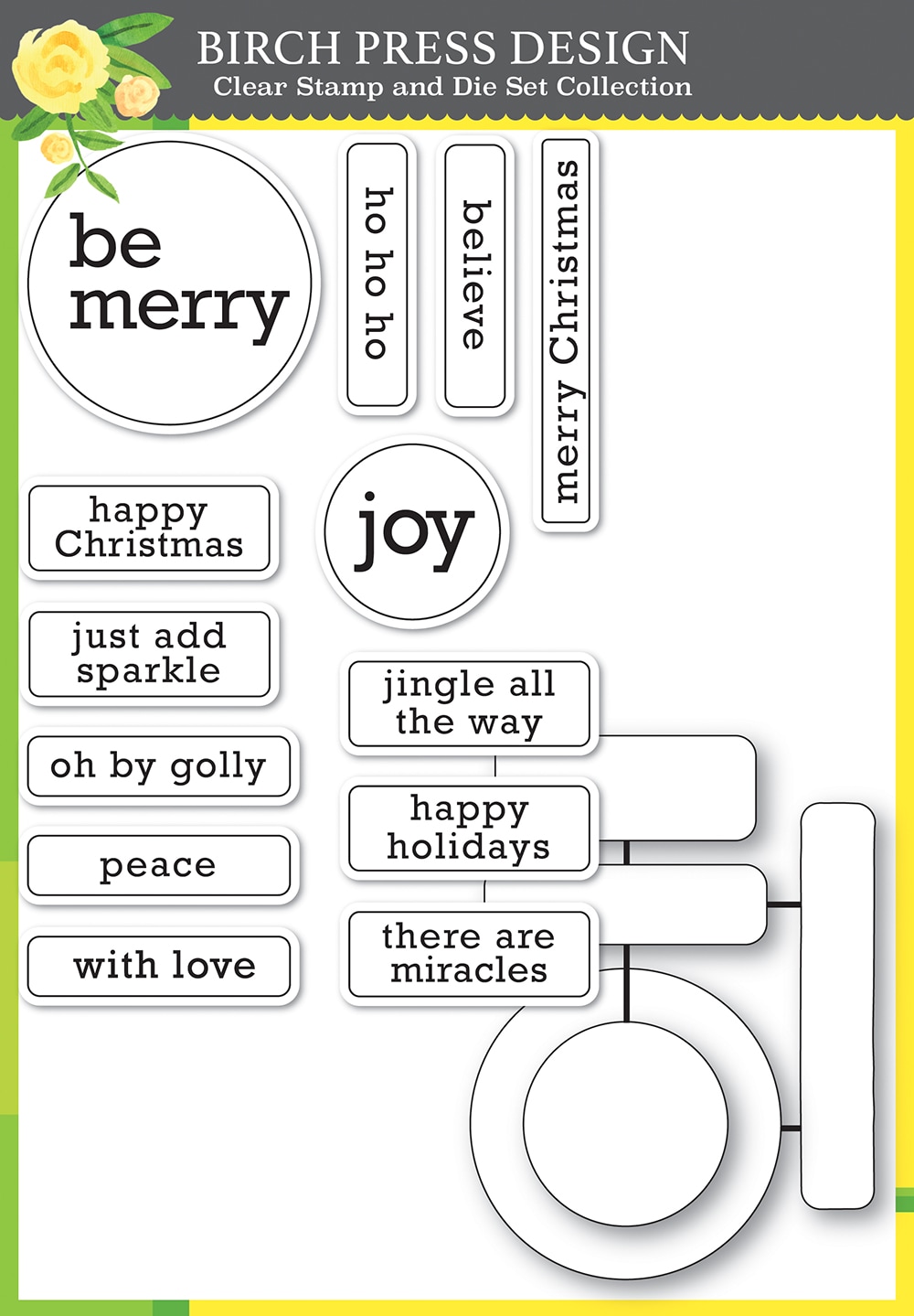 Contempo Christmas Greetings - Clear Stamp and Die Set