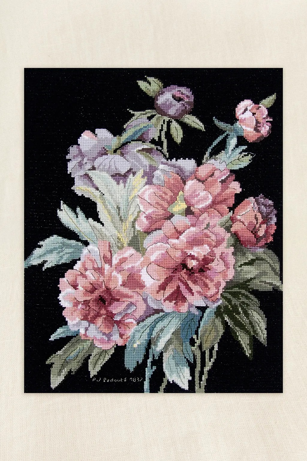 Peony Branches By P.J Redout? - Cross Stitch Pattern