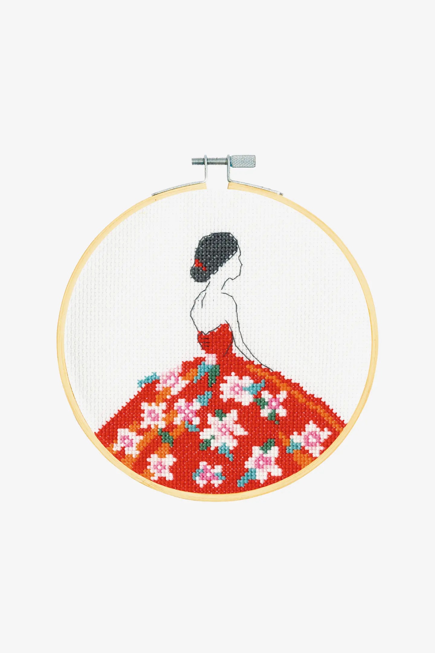 Carmen - DMC Beginner Cross Stitch Kit, different perspective #2, zoomed in. Select this picture to zoom back out.