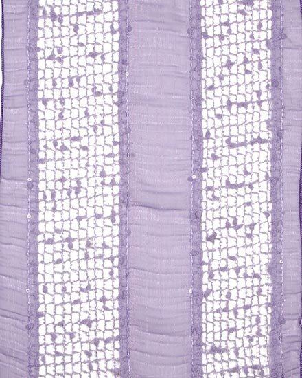 Lavender Polyester Net Solid Color Pompom Infinity Scarf