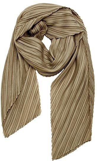 Khaki Polyester Solid Color Accordion Scarf