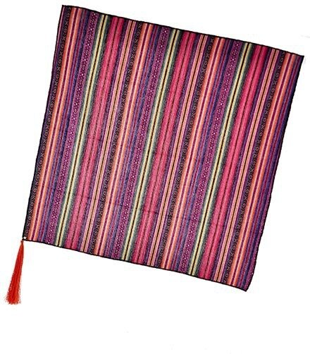 Multi Color Polyester and Cotton Stripe Tassel Scarf