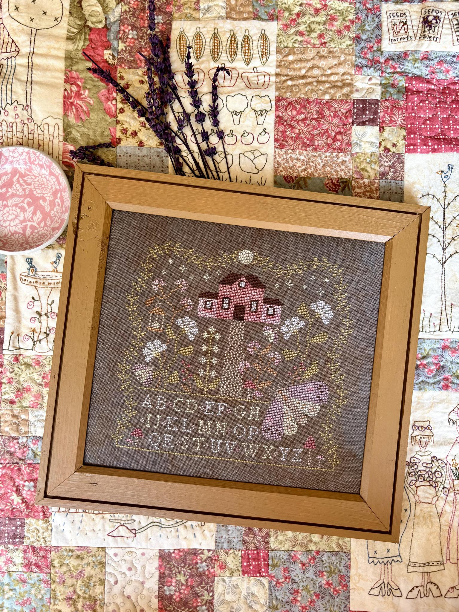 Moonlight Garden Sampler - Cross Stitch Pattern, zoomed in. Select this picture to zoom back out.