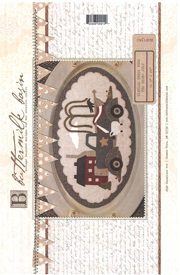 Vintage Truck Thur Year/July - Quilt Pattern