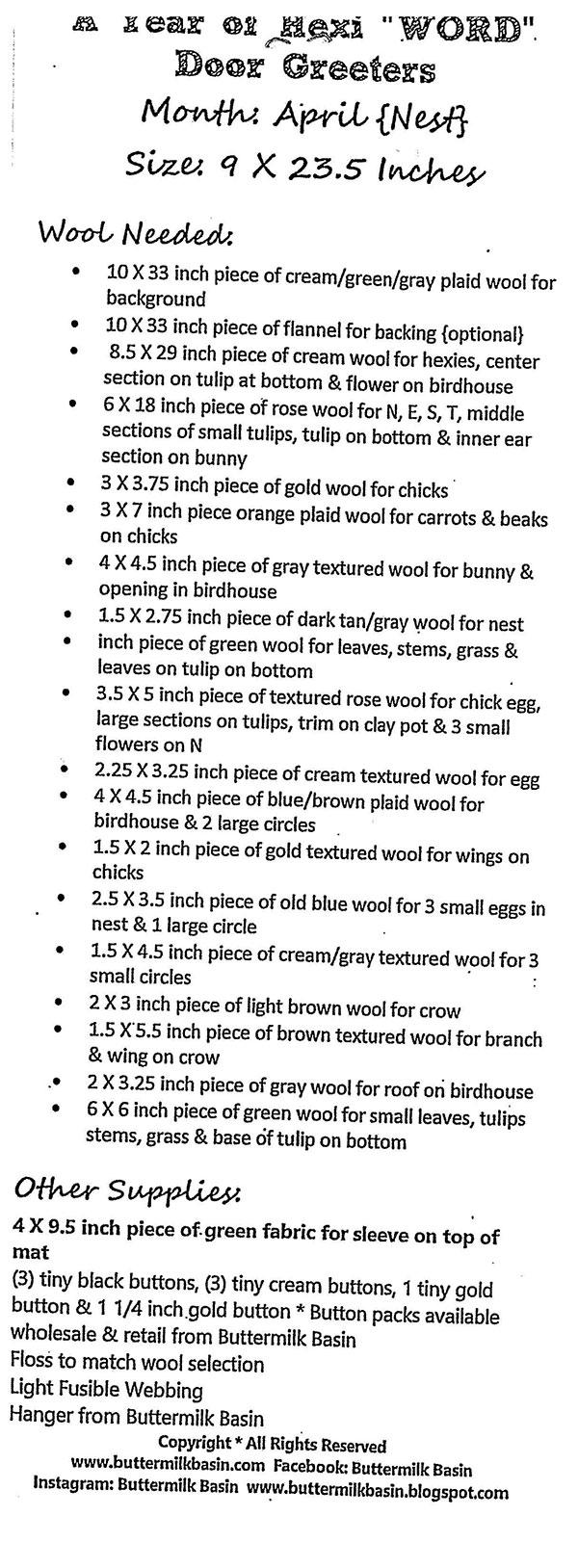 Hexi Door Greeter - April - Quilt Pattern