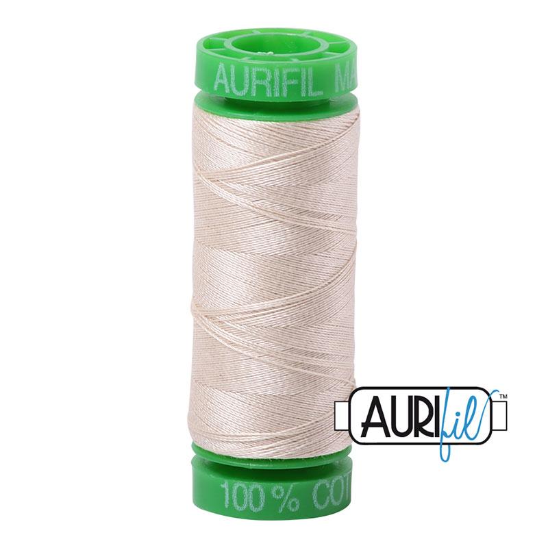 Aurifil 40wt Thread #2310 Light Beige - 154 yards, zoomed in. Select this picture to zoom back out.