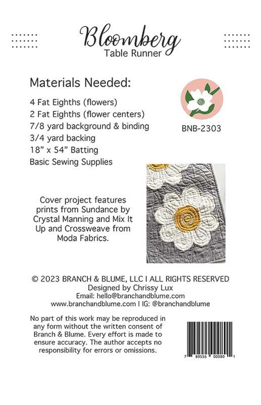 Bloomberg Table Runner - Sewing Pattern