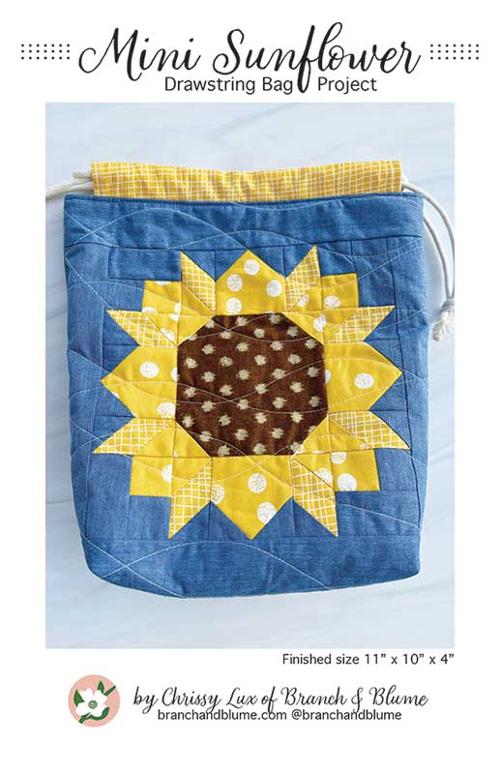 Mini Sunflower Drawstring Bag - Sewing Pattern