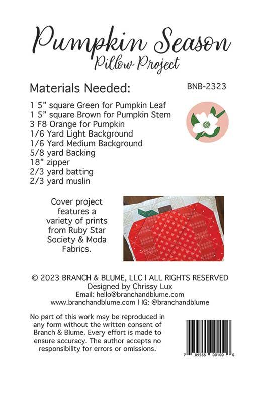 Pumpkin Season Pillow - Sewing Pattern