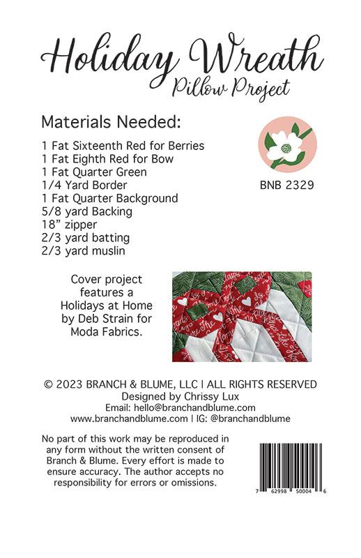 Holiday Wreath Pillow - Christmas Sewing Pattern