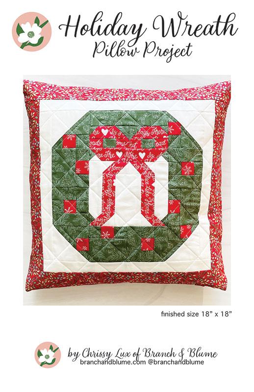 Holiday Wreath Pillow - Christmas Sewing Pattern