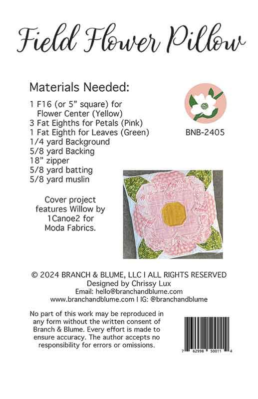 Field Flower Pillow - Sewing Pattern