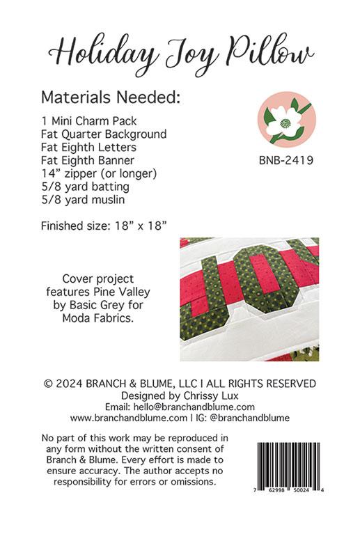 Holiday Joy Pillow - Quilt Pattern