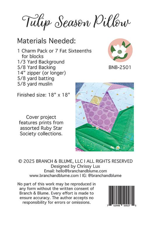 Tulip Season Pillow - Quilt Pattern