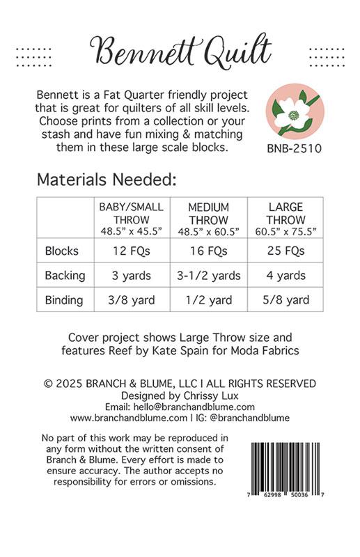 Bennett Quilt - Quilt Pattern