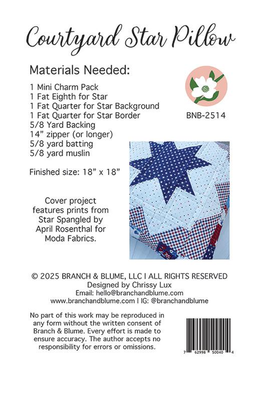 Courtyard Star Pillow - Quilt Pattern