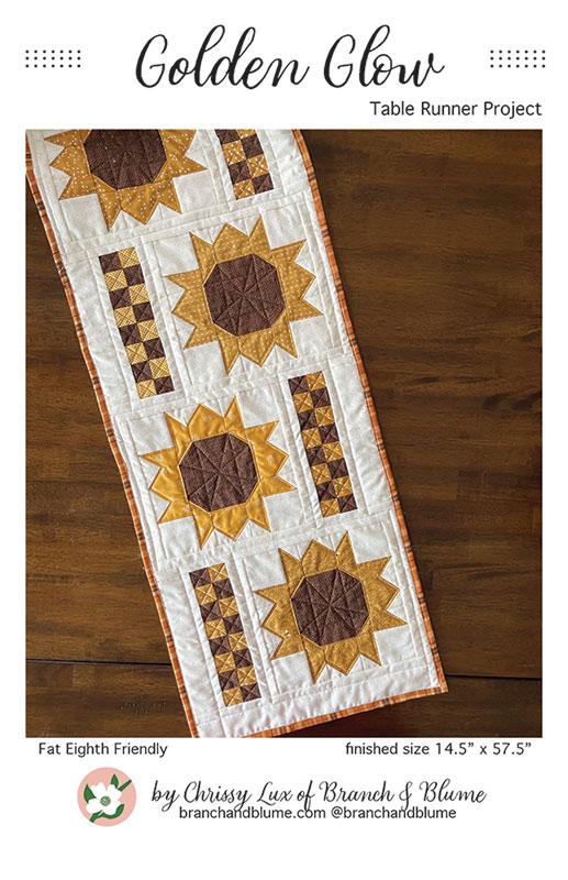 Golden Glow Table Runner - Quilt Pattern, zoomed in. Select this picture to zoom back out.
