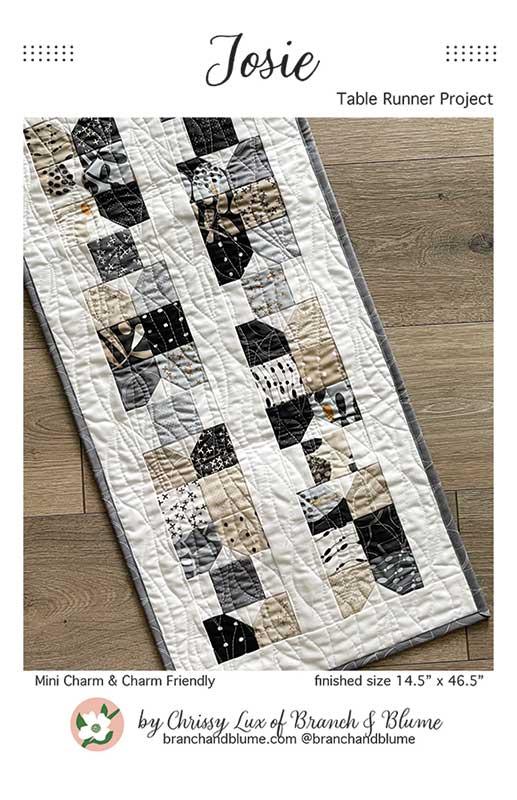 Josie Table Runner - Quilt Pattern, zoomed in. Select this picture to zoom back out.