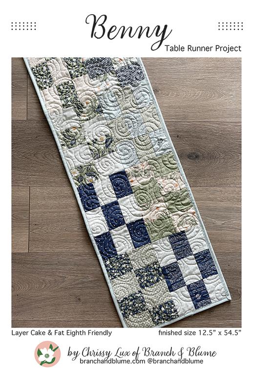 Benny Table Runner - Quilt Pattern, zoomed in. Select this picture to zoom back out.