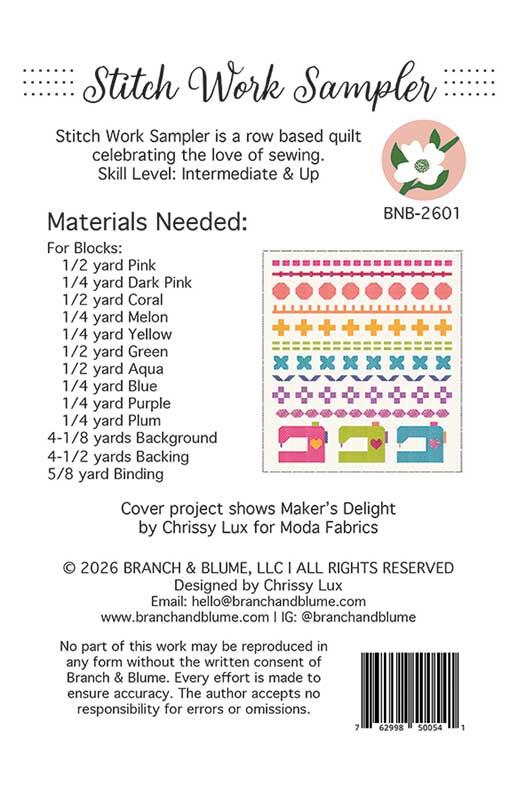 Stitch Work Sampler - Quilt Pattern