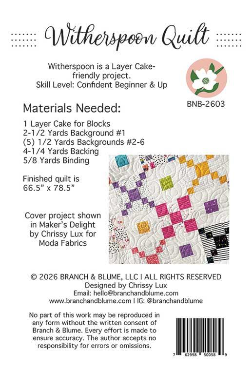 Witherspoon Quilt - Quilt Pattern