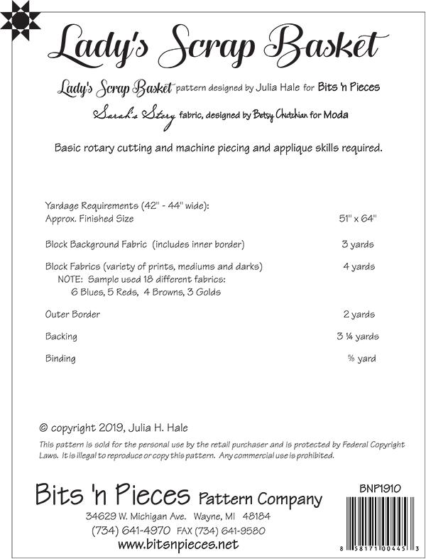 Lady's Scrap Basket - Quilt Pattern