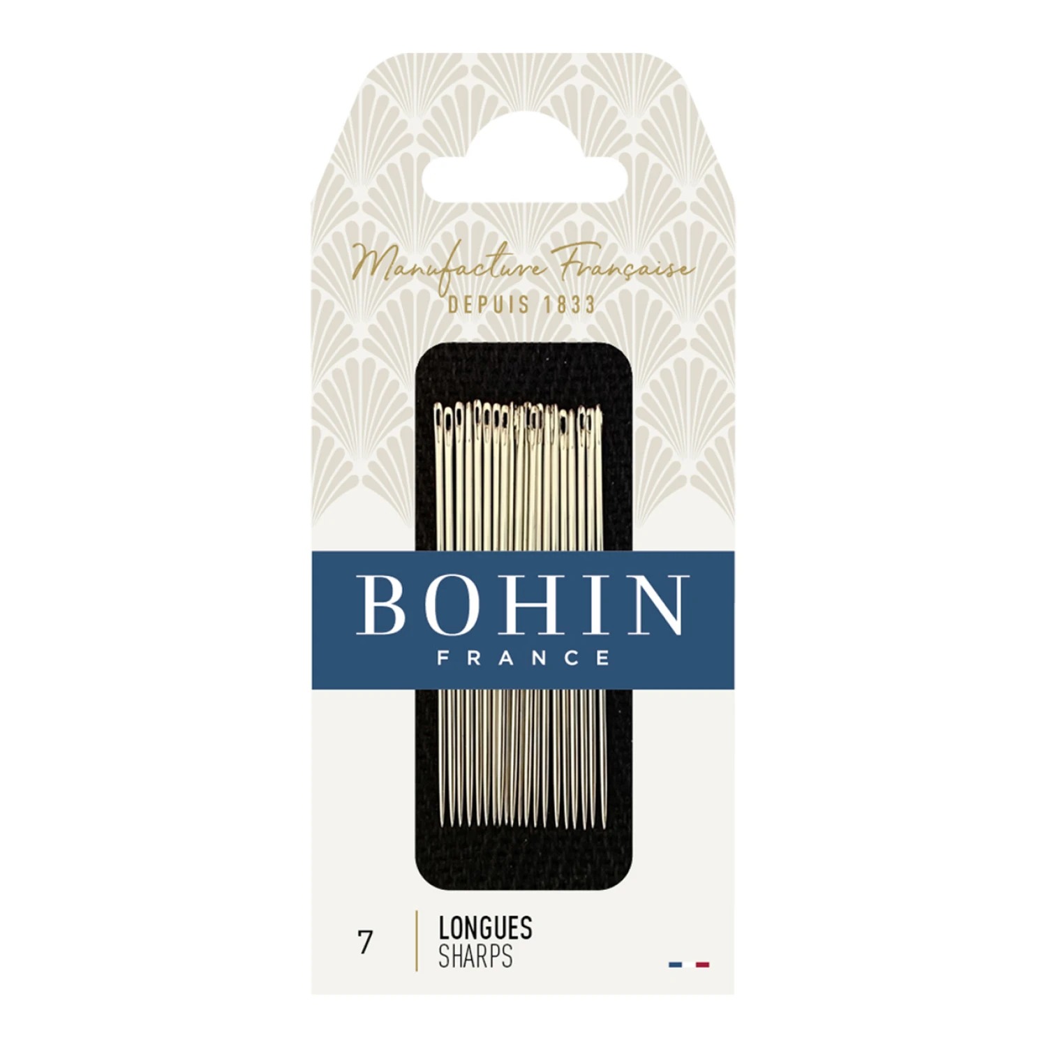 Bohin Ordinary Sewing Needles Size 7, zoomed in. Select this picture to zoom back out.