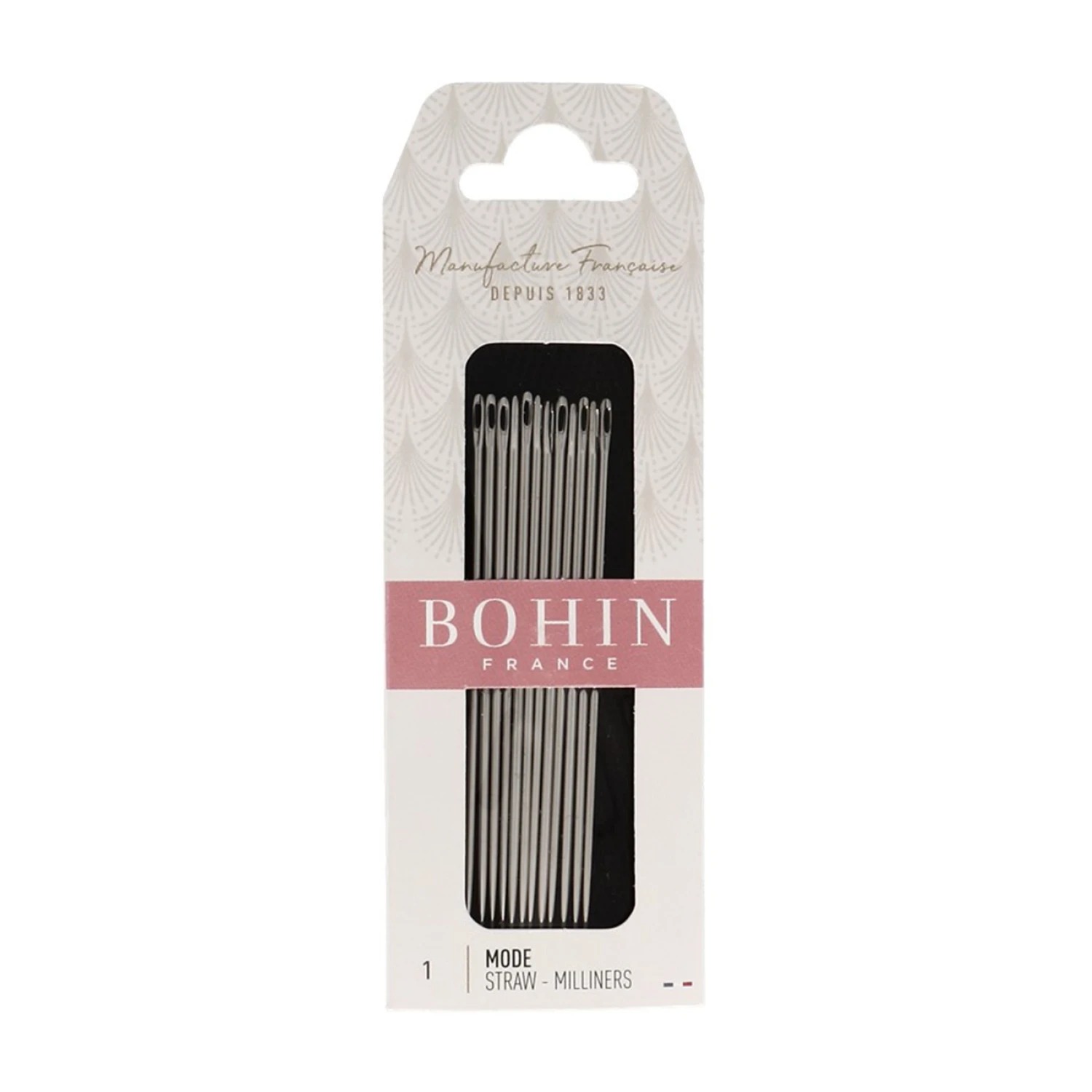 Bohin Milliners Needles - Size 1, zoomed in. Select this picture to zoom back out.