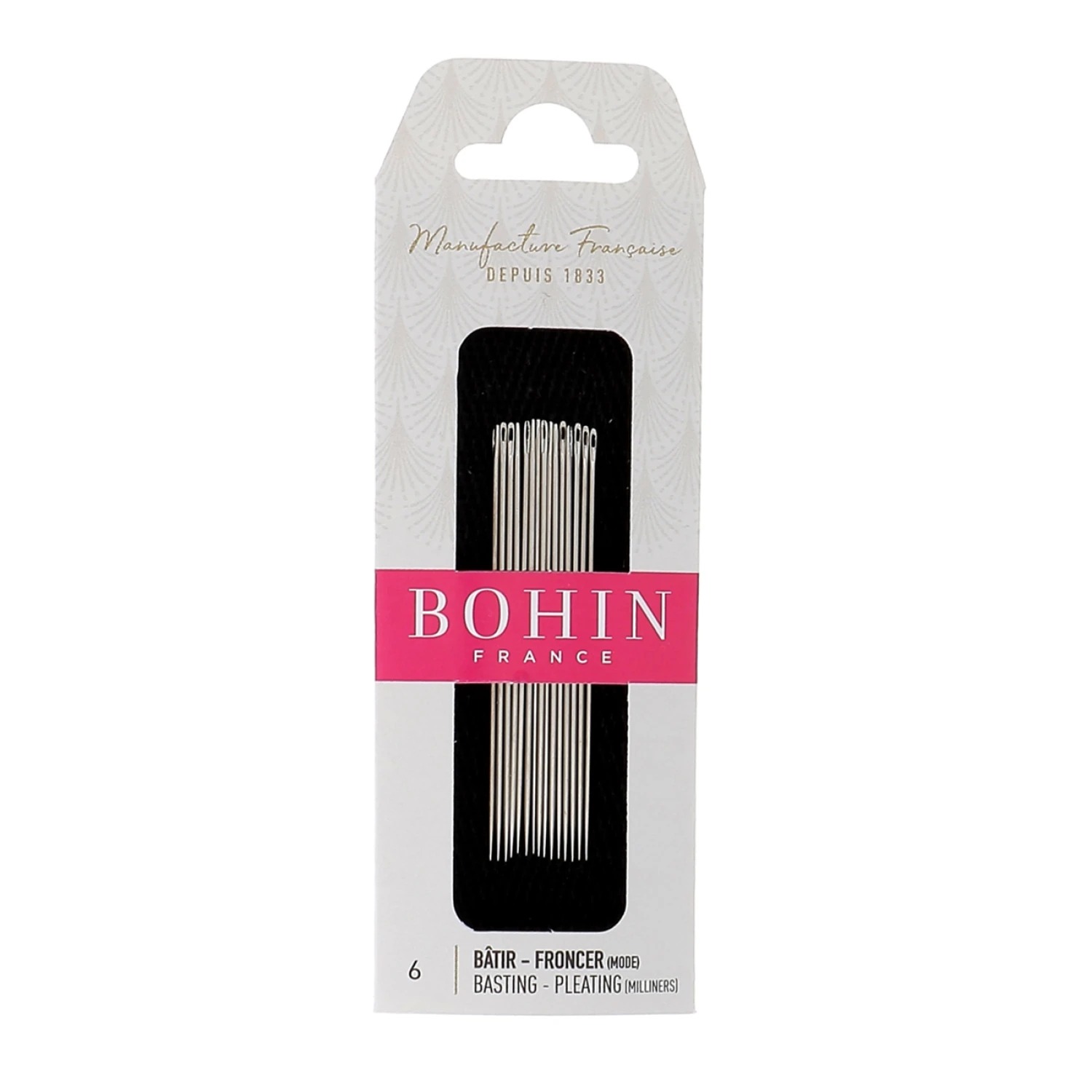 Bohin Milliners Needles - Size 6, zoomed in. Select this picture to zoom back out.