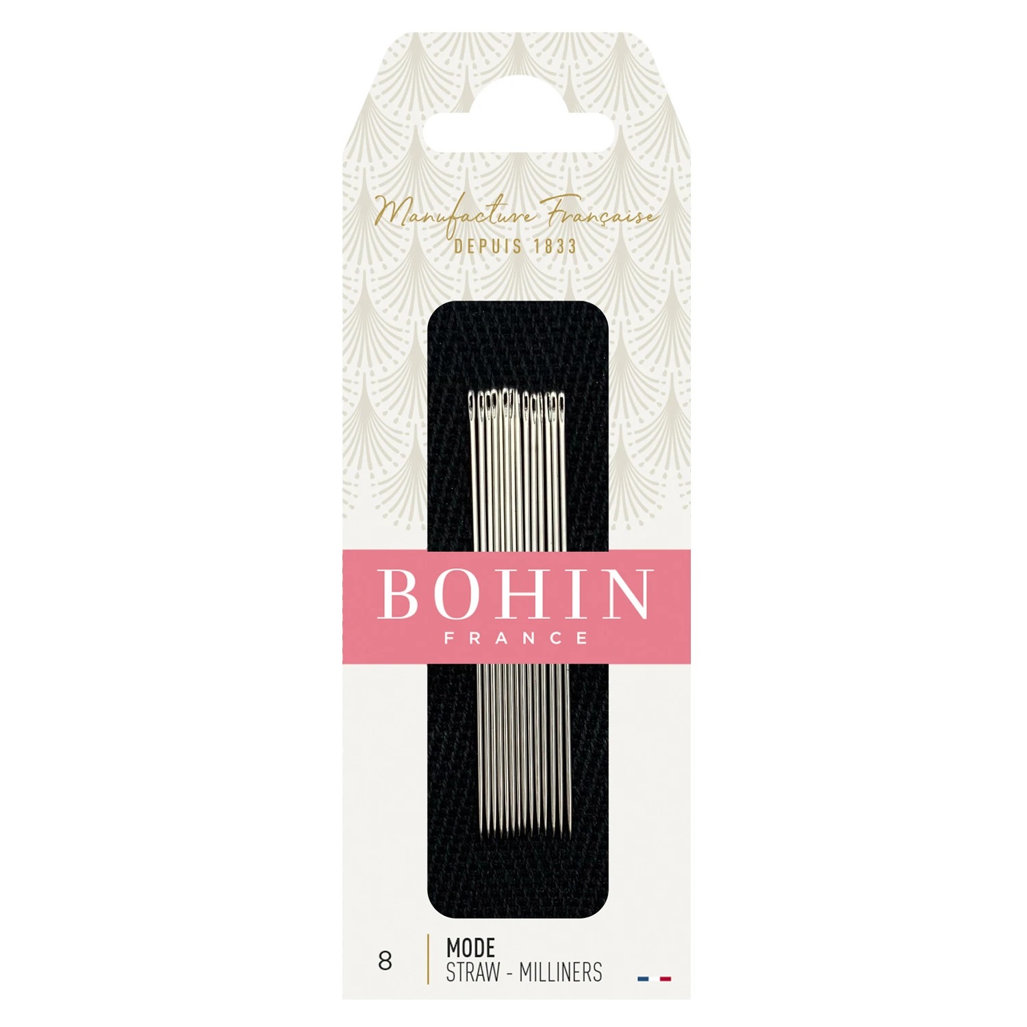 Bohin Milliners Needles - Size 8, zoomed in. Select this picture to zoom back out.