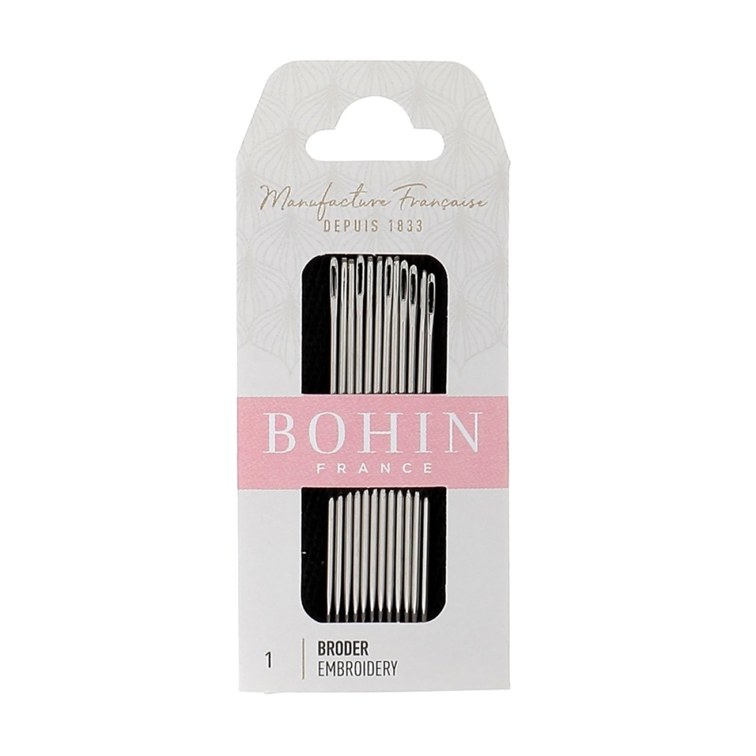 Bohin Embroidery Needles - Size 1, zoomed in. Select this picture to zoom back out.