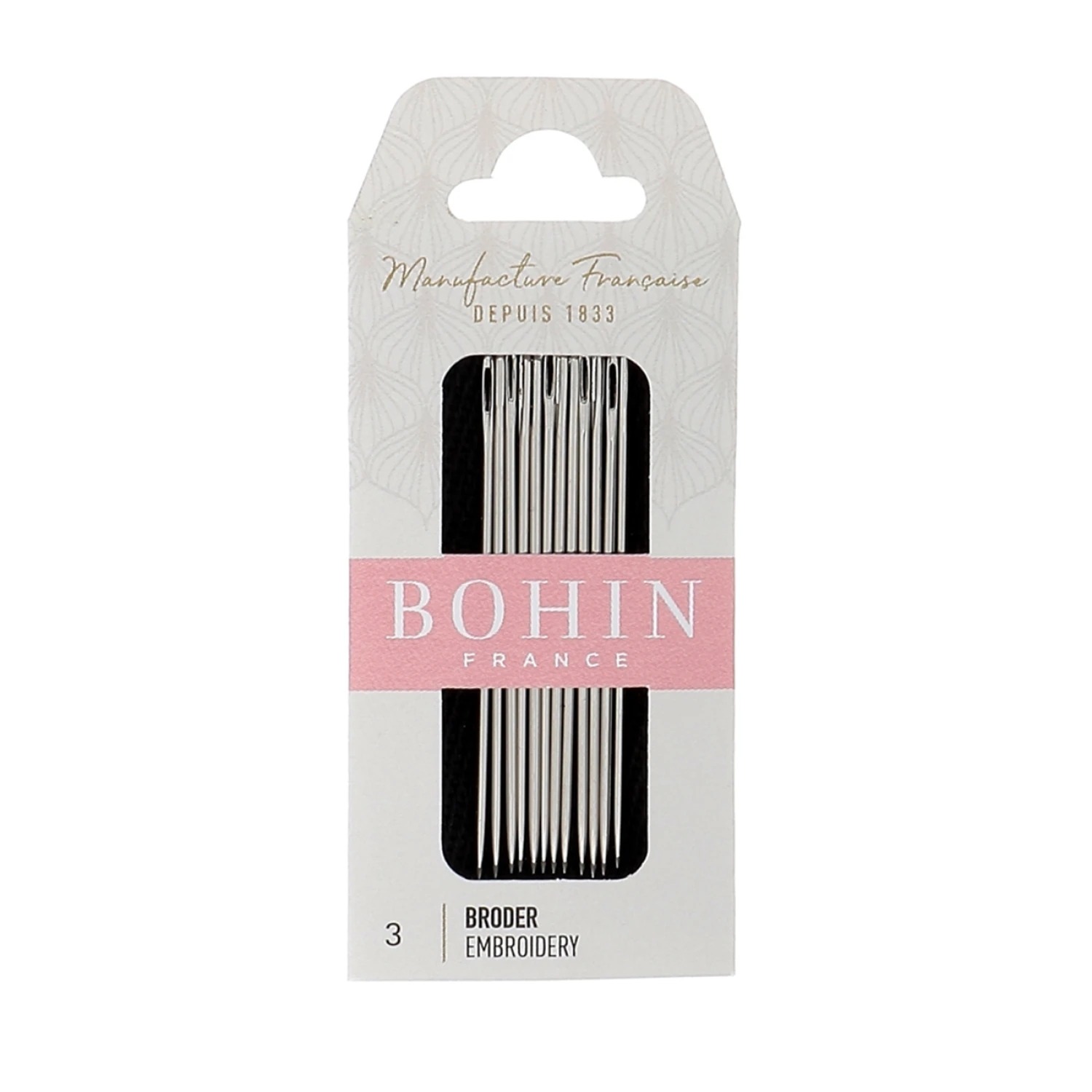 Bohin Embroidery Needles - Size 3, zoomed in. Select this picture to zoom back out.
