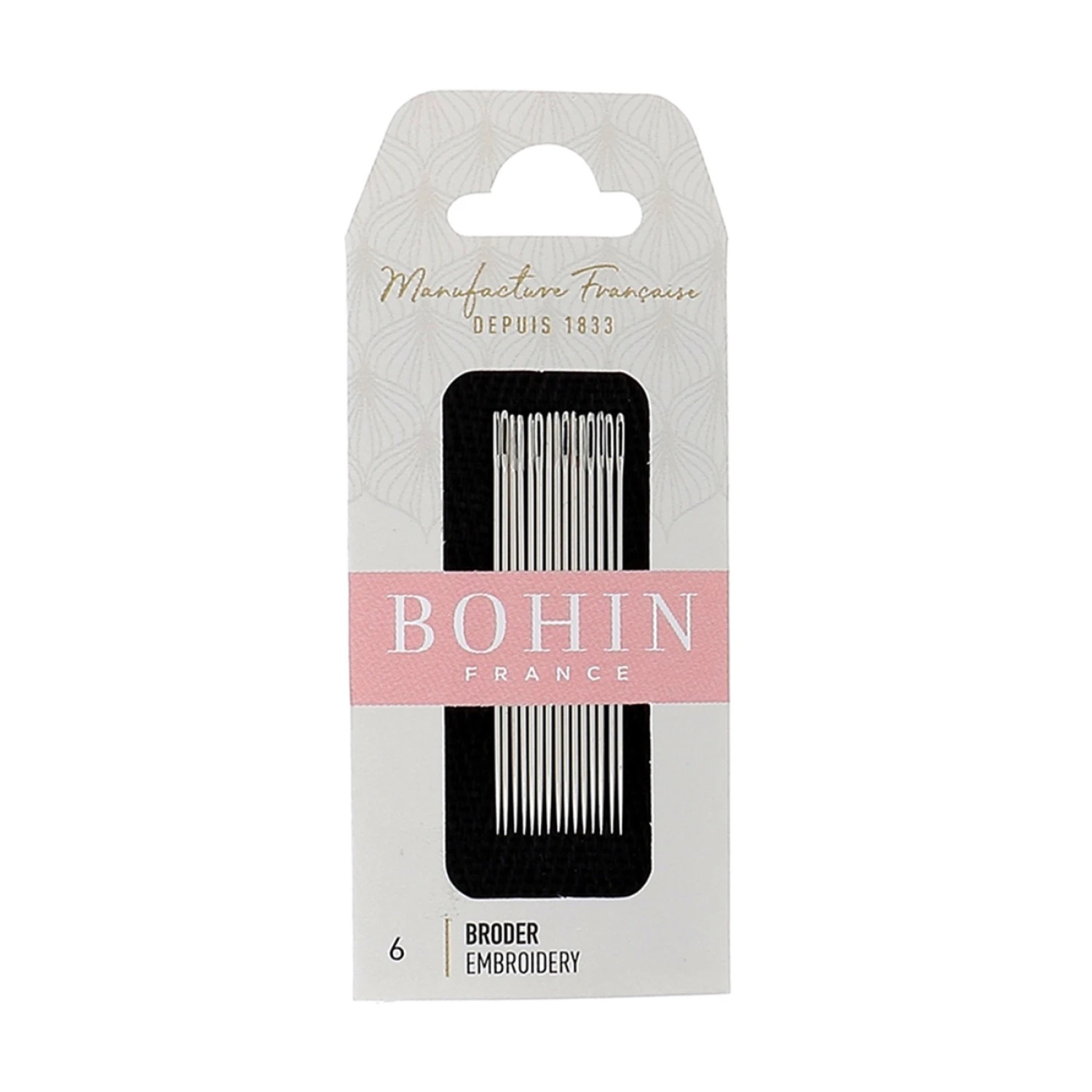 Bohin Embroidery Crewel Needles - Size 6, zoomed in. Select this picture to zoom back out.