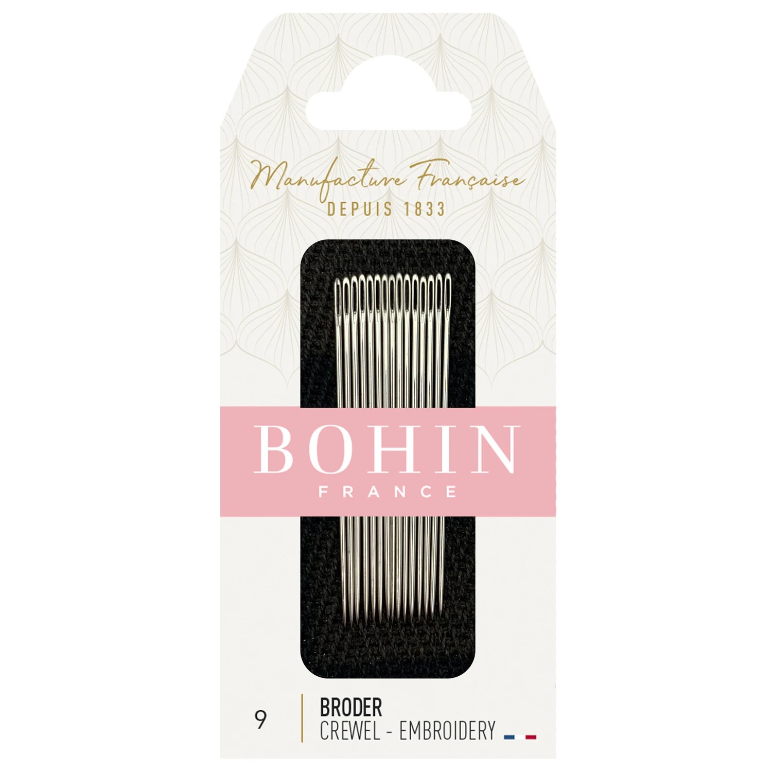 Bohin Embroidery Crewel Needles - Size 9, zoomed in. Select this picture to zoom back out.