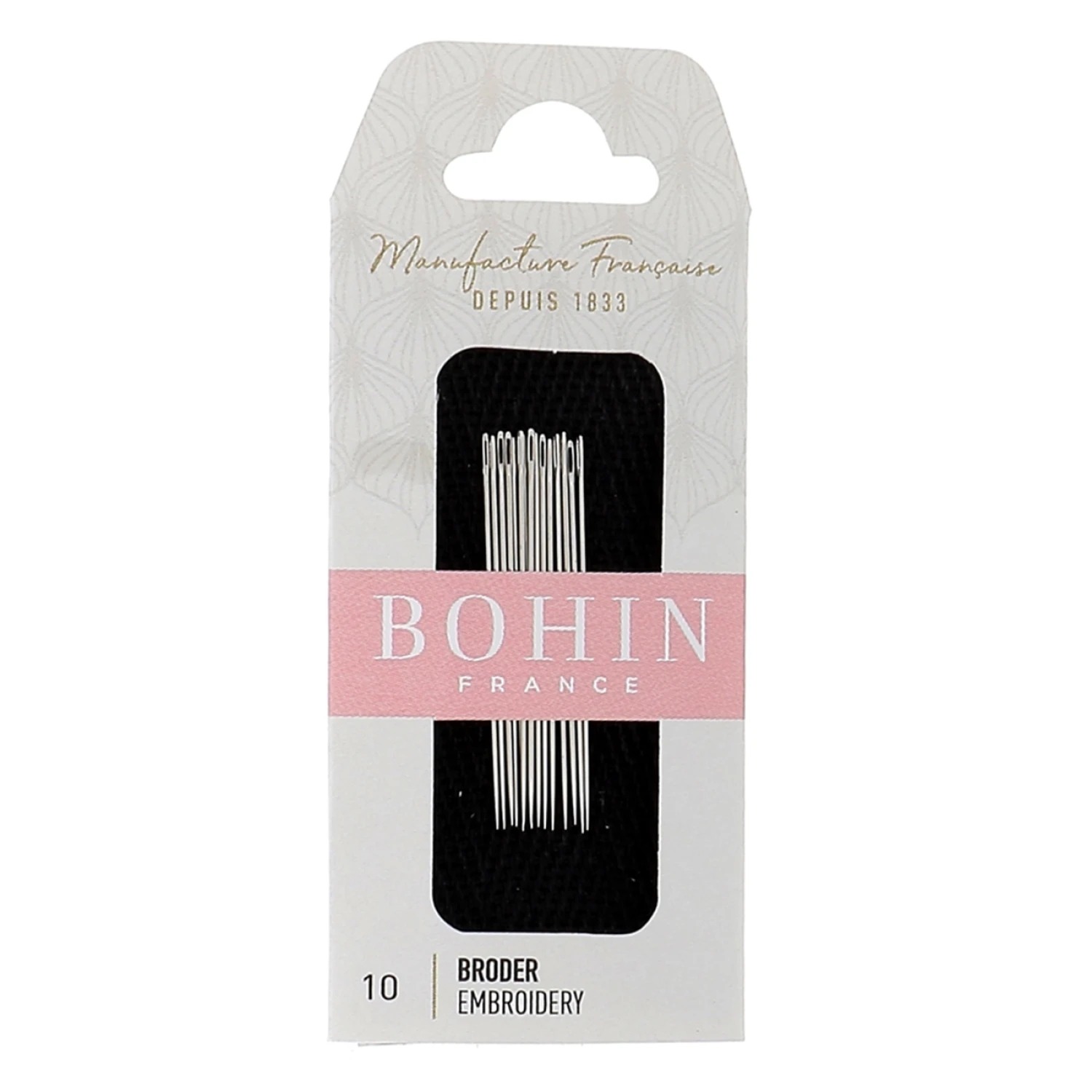 Bohin Embroidery Crewel Needles - Size 10, zoomed in. Select this picture to zoom back out.