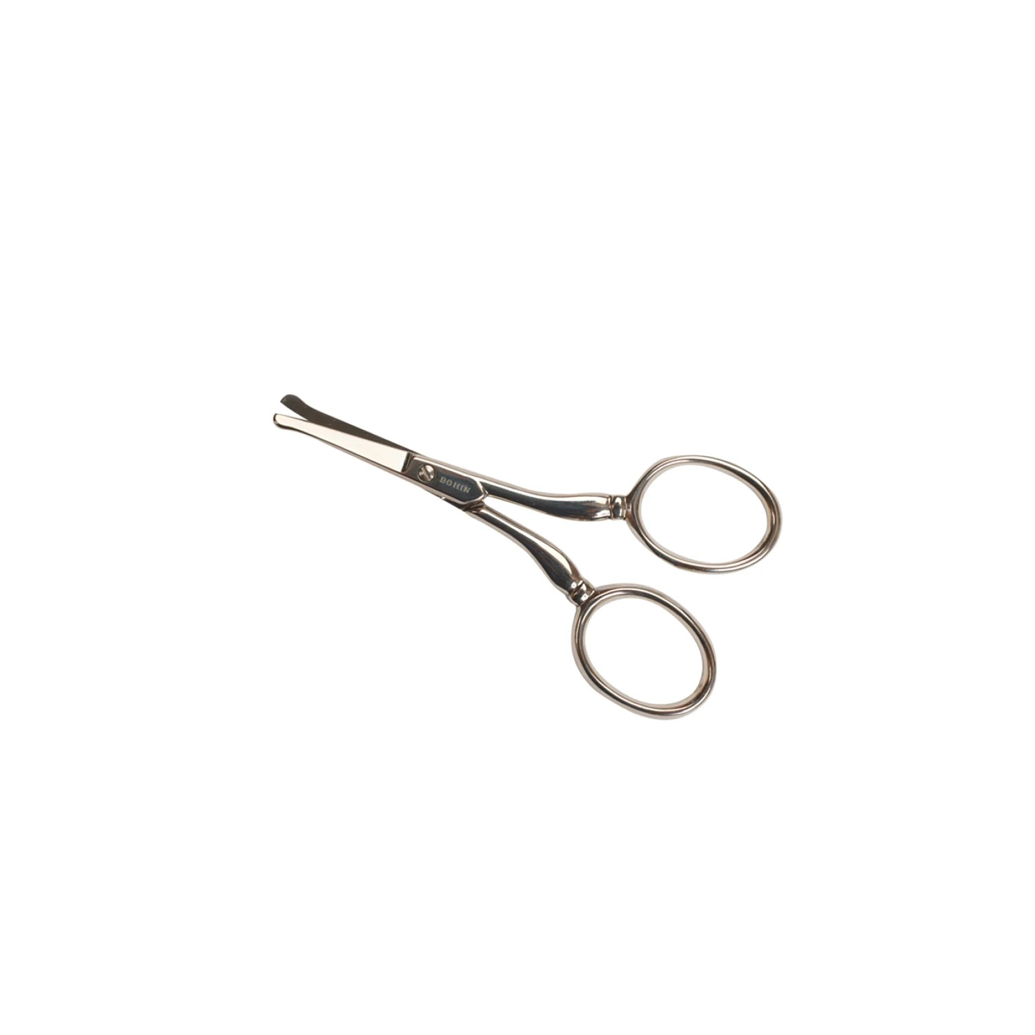 Bohin Blunt Tip Scissors - 3.5" Chrome, zoomed in. Select this picture to zoom back out.