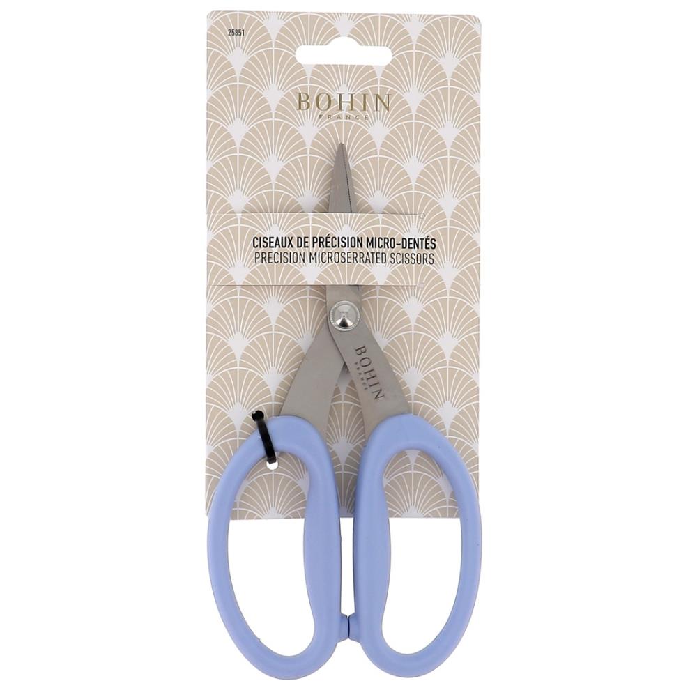Bohin Serrated Blue Quilting Scissors 6.75"