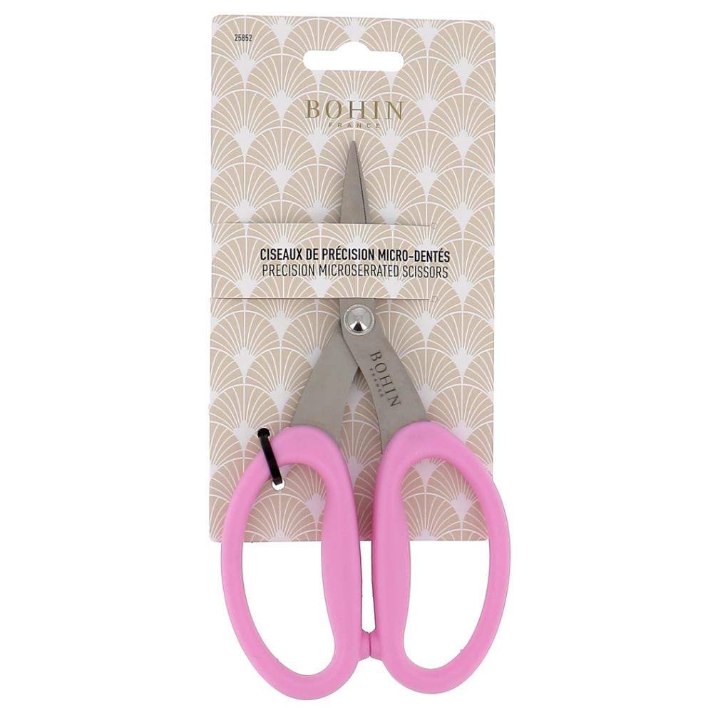 Bohin Serrated Pink Quilting Scissors 6.75"