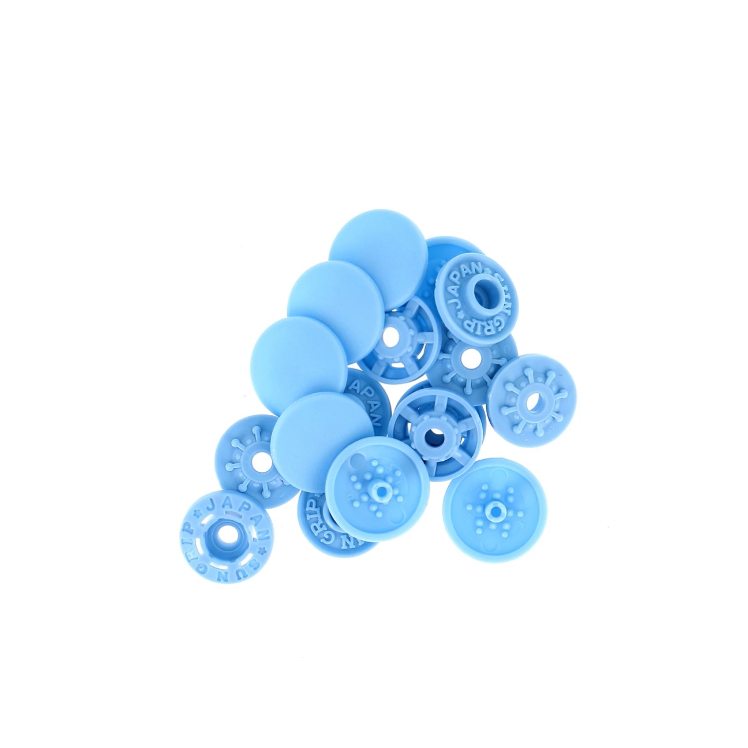 Finger Snap Buttons 13mm - Sky Blue 8 ct. , zoomed in. Select this picture to zoom back out.