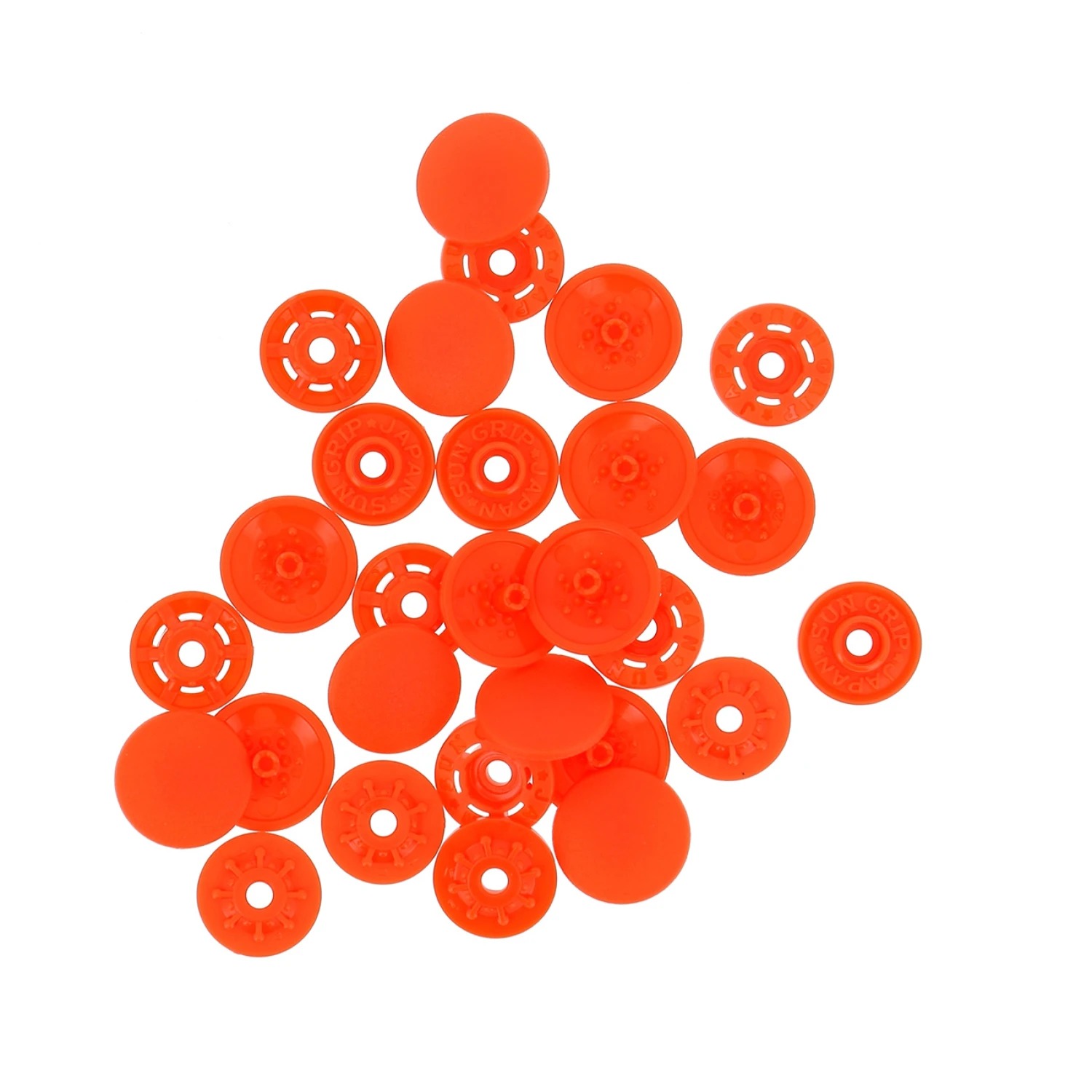 Finger Snap Buttons 13mm - Orange 8 ct. , zoomed in. Select this picture to zoom back out.