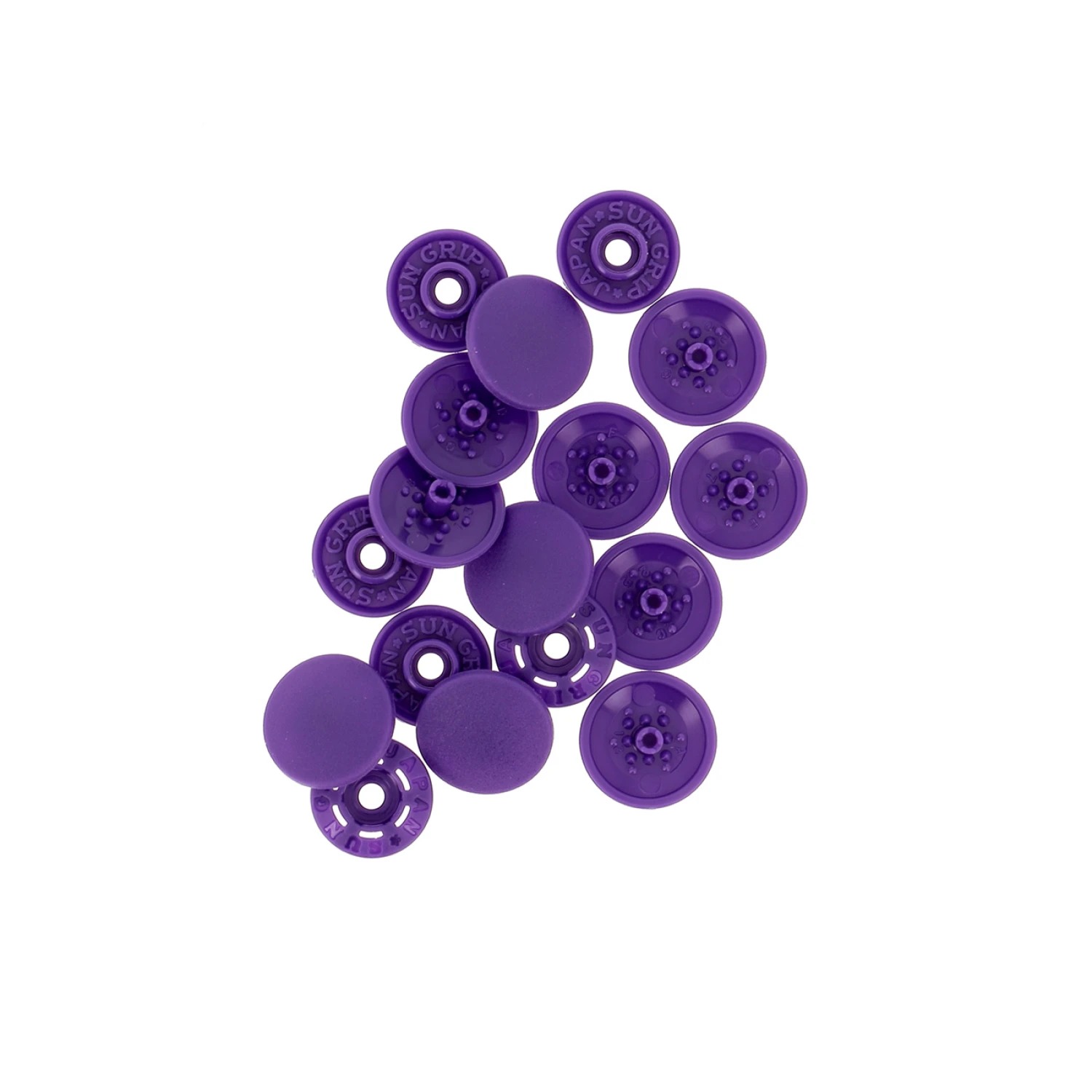Finger Snap Buttons 13mm - Purple 8 ct. , zoomed in. Select this picture to zoom back out.
