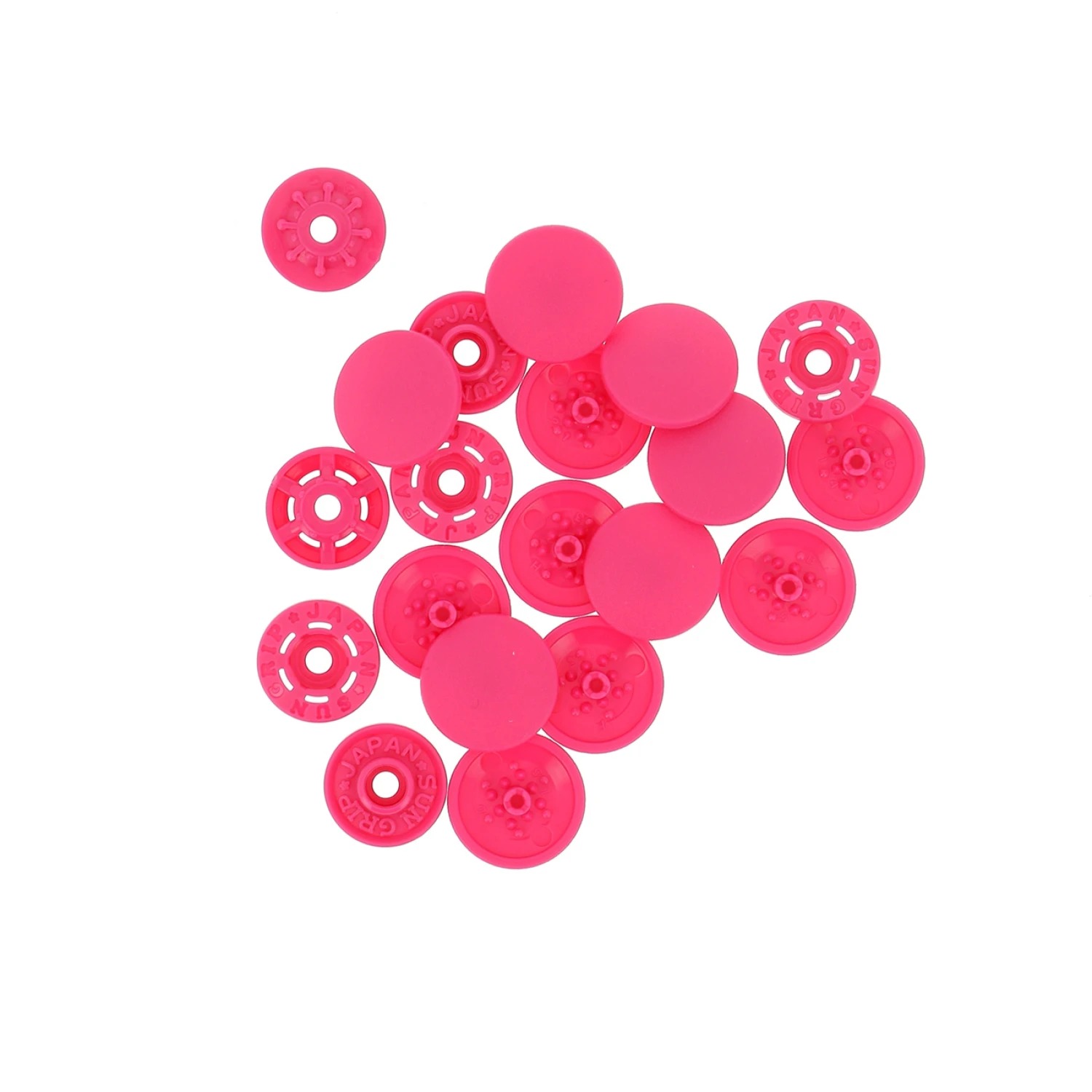 Finger Snap Buttons 13mm - Fuchsia 8 ct. , zoomed in. Select this picture to zoom back out.