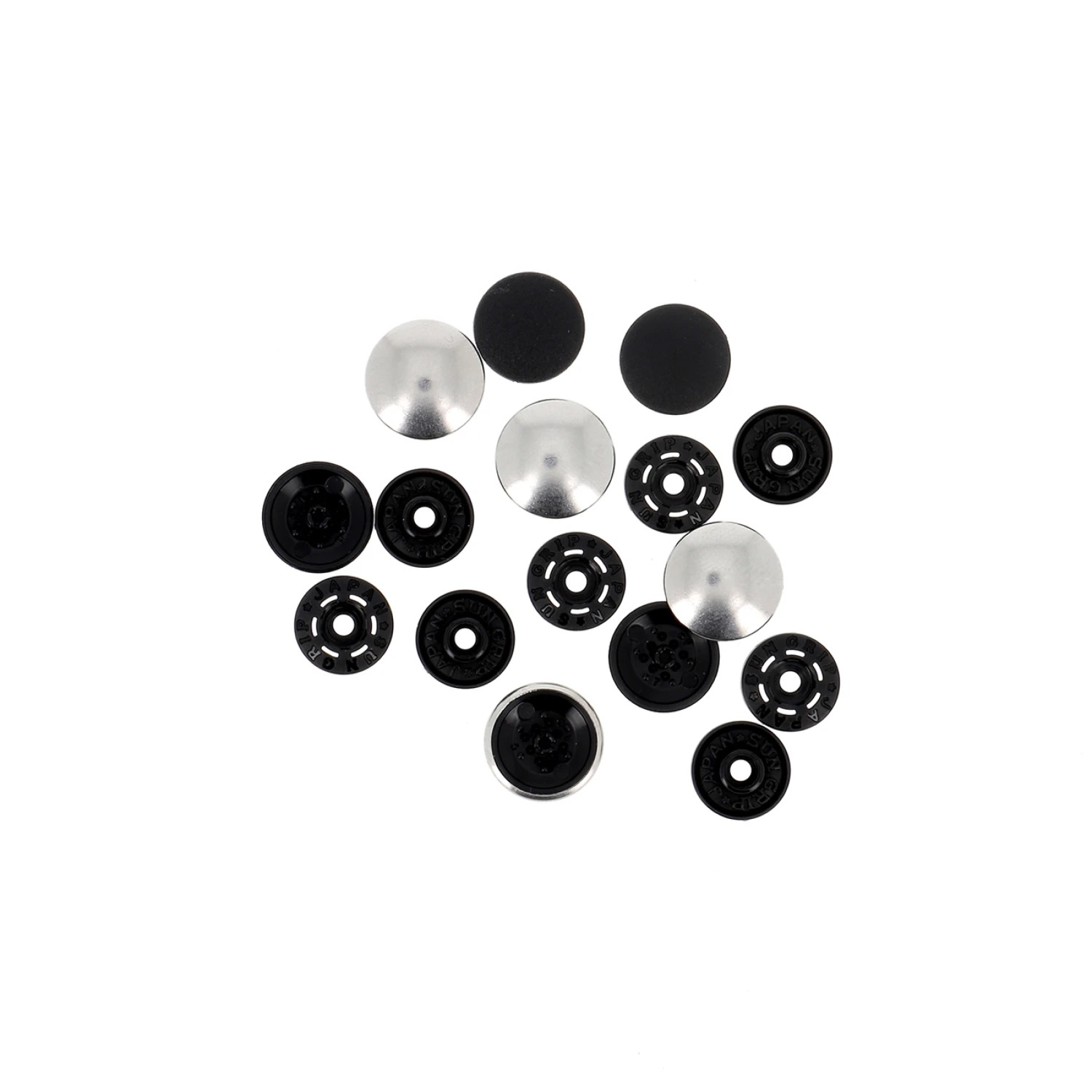 Finger Snap Buttons 1/2" - Silver 4 ct. , zoomed in. Select this picture to zoom back out.
