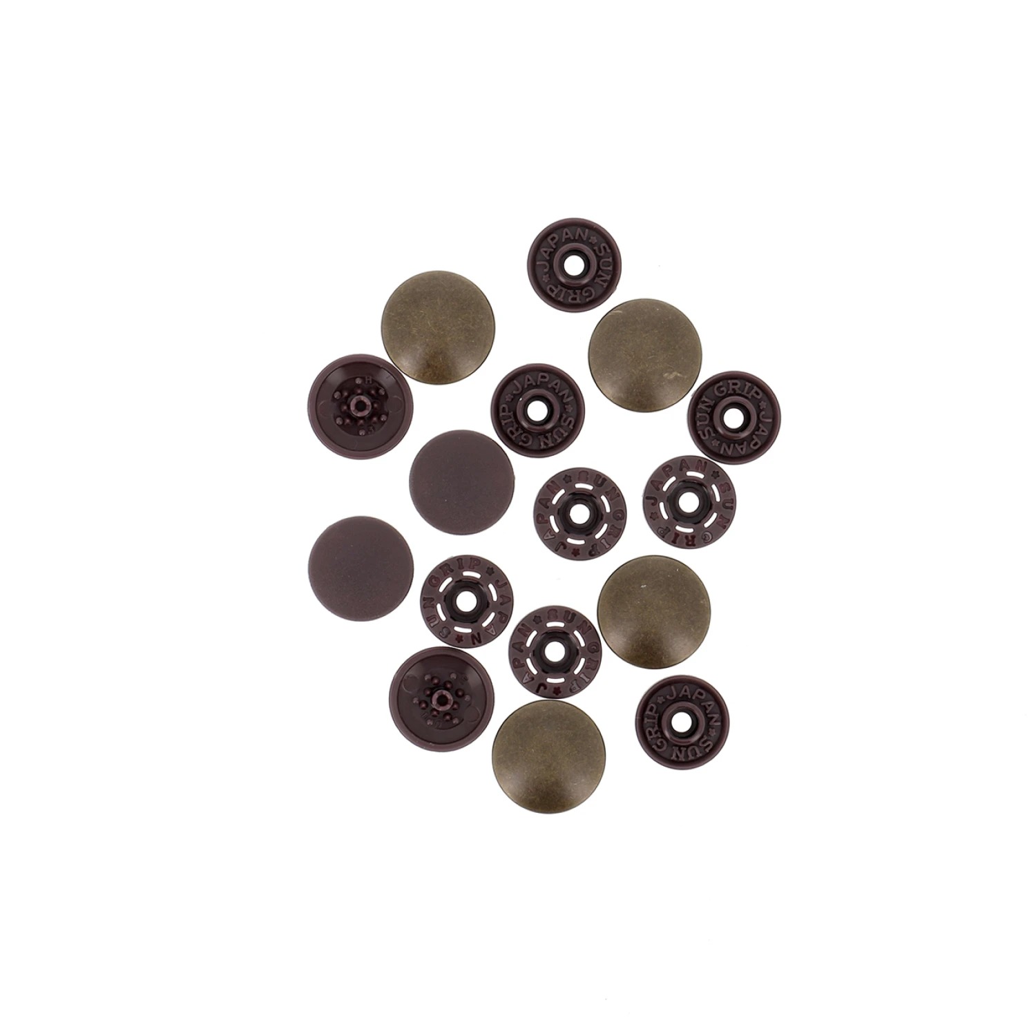 Finger Snap Buttons 1/2" - Copper 4 ct. , zoomed in. Select this picture to zoom back out.
