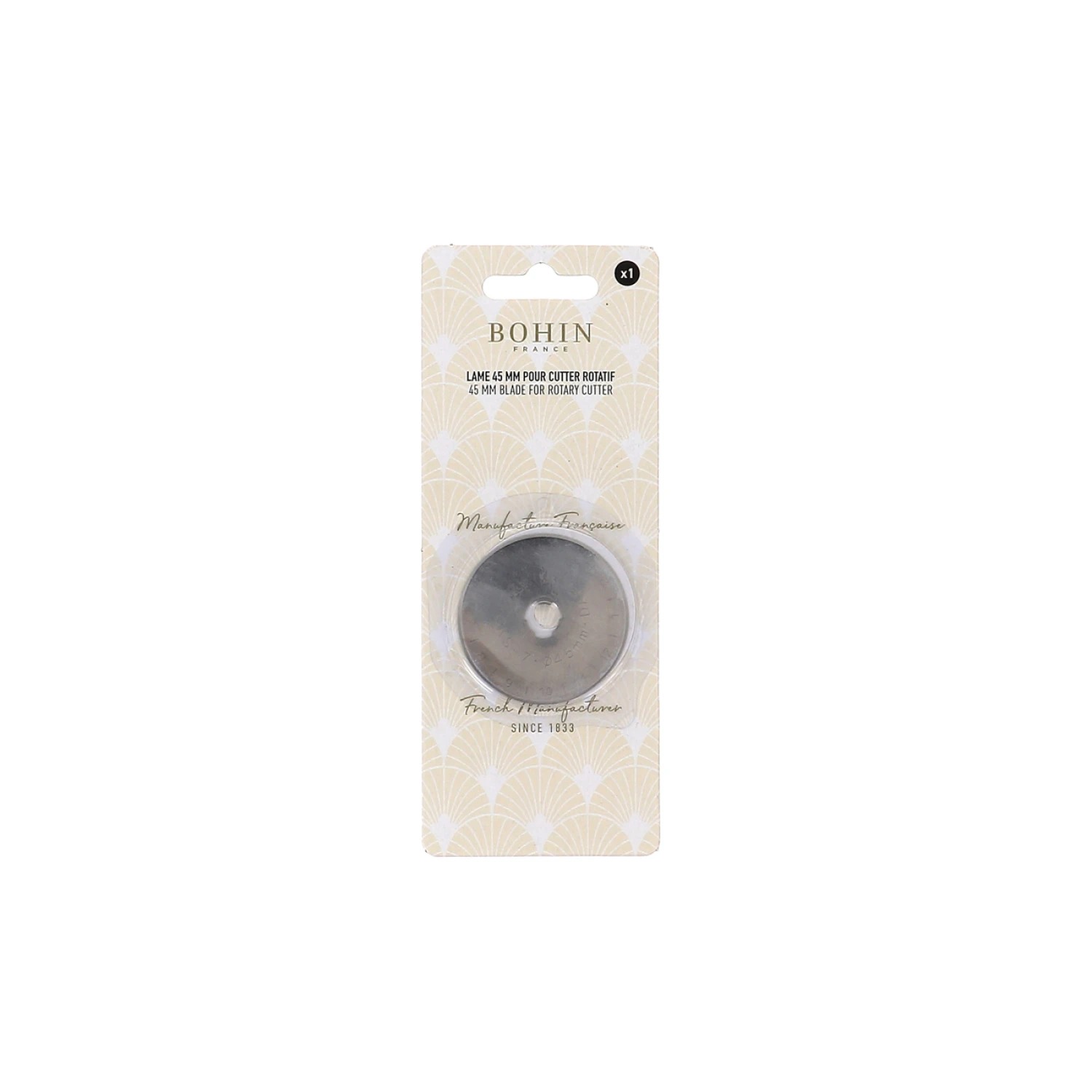 Bohin Rotary Cutter Spare Blade 45mm 1pk, zoomed in. Select this picture to zoom back out.