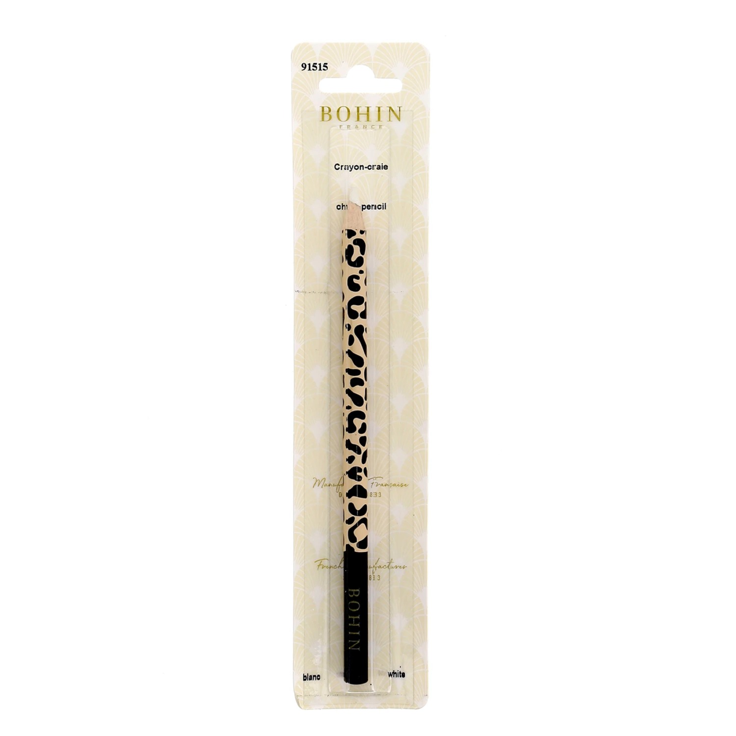 Dressmaker Pencil Savage Leopard White, zoomed in. Select this picture to zoom back out.