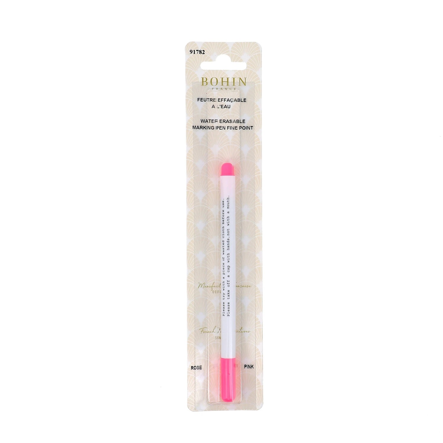 Water Erase Fabric Marking Pen - Pink, zoomed in. Select this picture to zoom back out.
