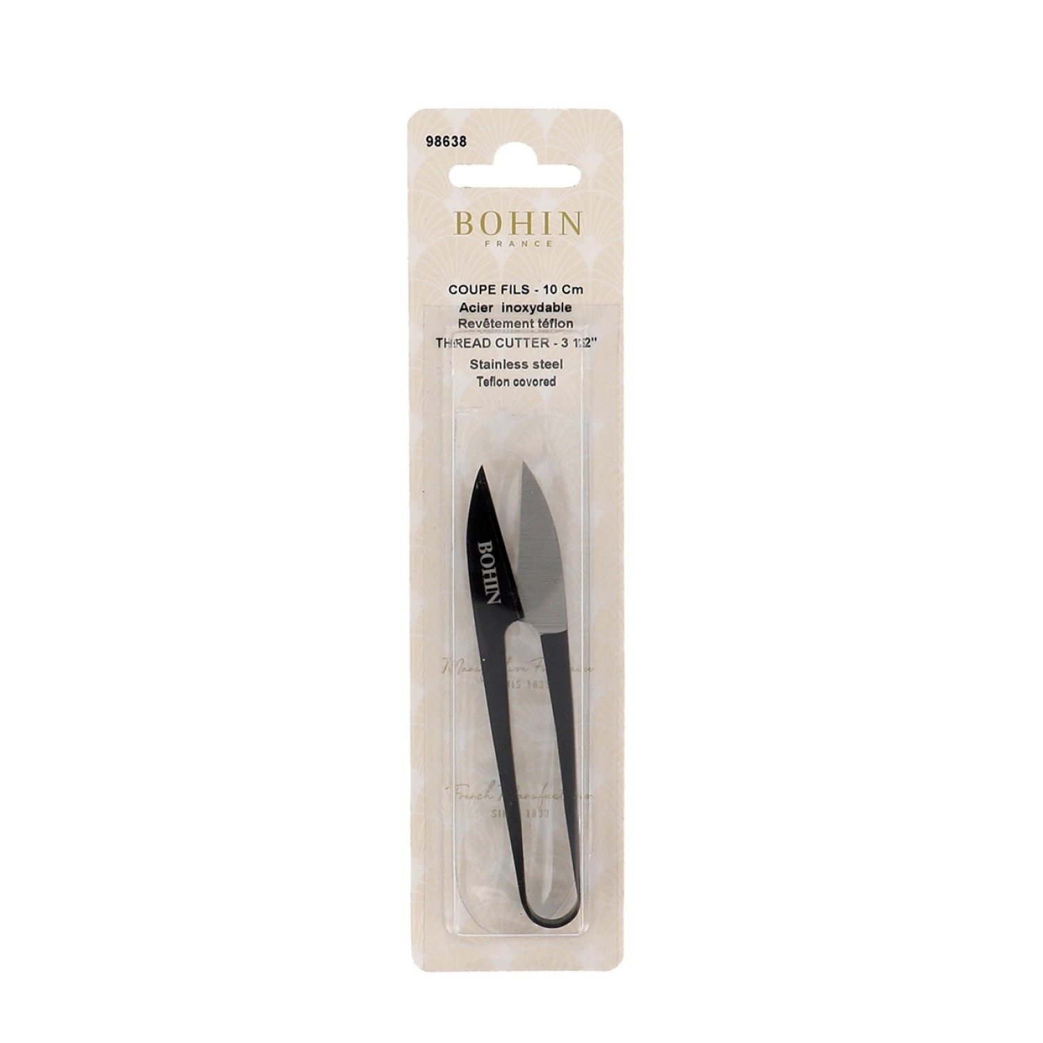 Stainless Steel Thread Clips - Black 3 1/2", zoomed in. Select this picture to zoom back out.