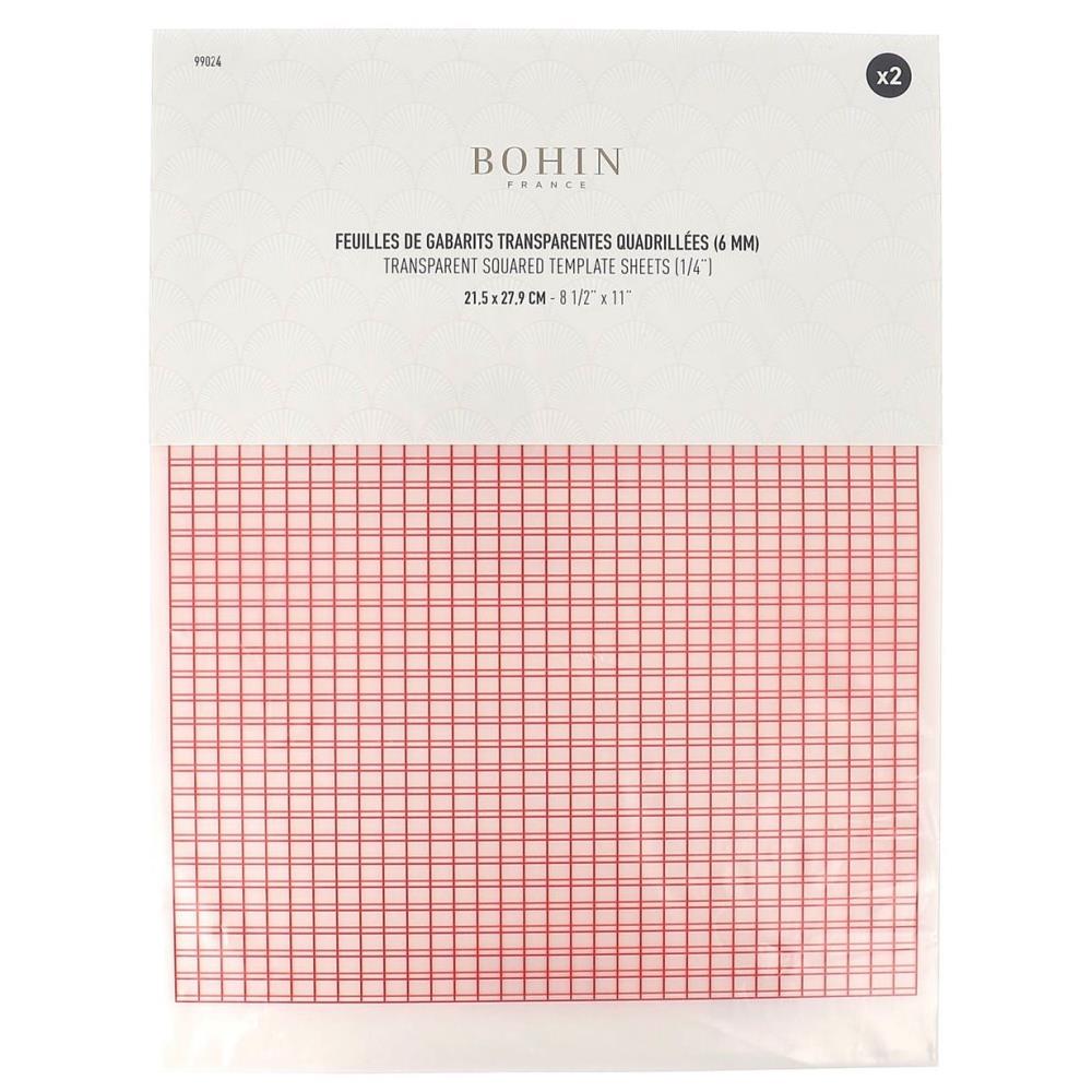 Bohin Non-Slip Plastic Quilt Template Sheets